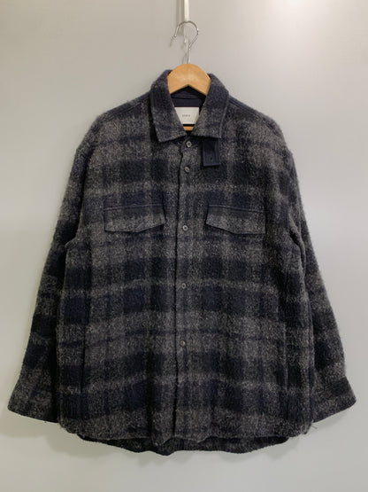 【中古品】【メンズ】 STEIN シュタイン OVERSIZED BLANKET CPO SHIRT オーバーサイズド ブランケット シャツジャケット 長袖 ワークシャツ 140-260823-em-05-min サイズ：S カラー：ブラック/グレー 万代Net店