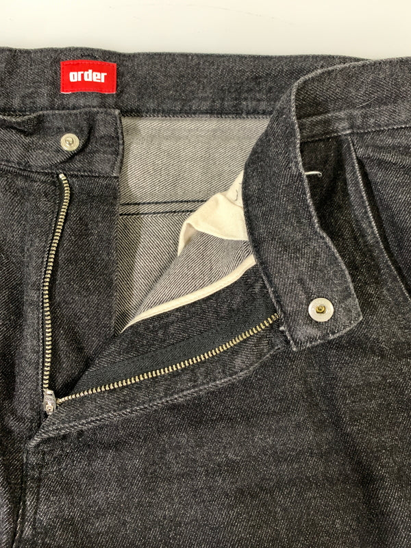 【中古品】【メンズ】 ORDER オーダー WIDE DENIM PANT ワイド デニム パンツ メンズ ボトムス ジーパン ジーンズ ワイドシルエット 153-260823-em-27-min サイズ：XL カラー：ブラック 万代Net店