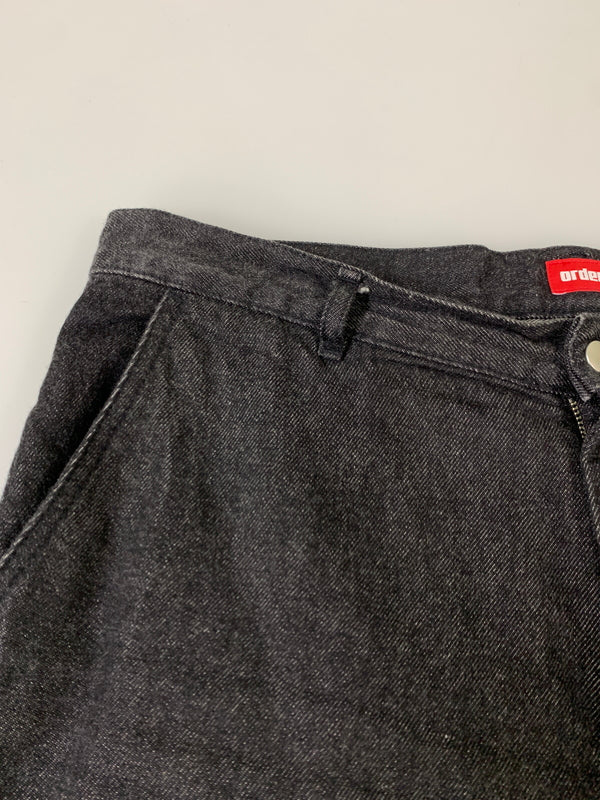 【中古品】【メンズ】 ORDER オーダー WIDE DENIM PANT ワイド デニム パンツ メンズ ボトムス ジーパン ジーンズ ワイドシルエット 153-260823-em-27-min サイズ：XL カラー：ブラック 万代Net店