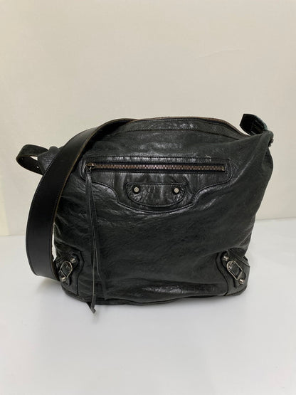 【現状渡し品】【メンズ/レディース】 BALENCIAGA バレンシアガ 00S ”THE DAY” SHOULDER BAG 00年代 ザ デイ ショルダーバッグ ヴィンテージ レザー 180-260830-em-06-min カラー：ブラック 万代Net店