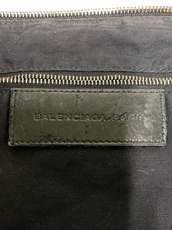 【現状渡し品】【メンズ/レディース】 BALENCIAGA バレンシアガ 00S ”THE DAY” SHOULDER BAG 00年代 ザ デイ ショルダーバッグ ヴィンテージ レザー 180-260830-em-06-min カラー：ブラック 万代Net店