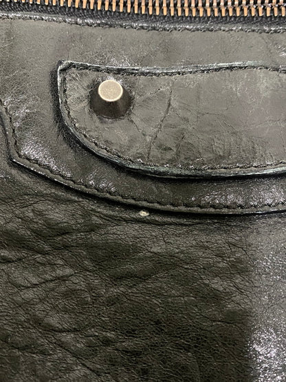 【現状渡し品】【メンズ/レディース】 BALENCIAGA バレンシアガ 00S ”THE DAY” SHOULDER BAG 00年代 ザ デイ ショルダーバッグ ヴィンテージ レザー 180-260830-em-06-min カラー：ブラック 万代Net店