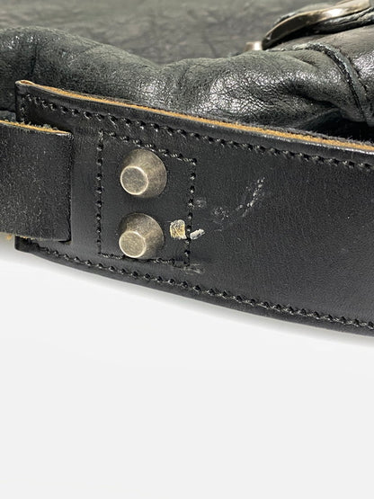 【現状渡し品】【メンズ/レディース】 BALENCIAGA バレンシアガ 00S ”THE DAY” SHOULDER BAG 00年代 ザ デイ ショルダーバッグ ヴィンテージ レザー 180-260830-em-06-min カラー：ブラック 万代Net店