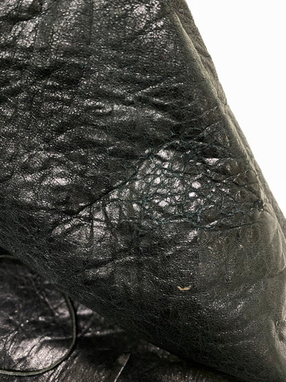 【現状渡し品】【メンズ/レディース】 BALENCIAGA バレンシアガ 00S ”THE DAY” SHOULDER BAG 00年代 ザ デイ ショルダーバッグ ヴィンテージ レザー 180-260830-em-06-min カラー：ブラック 万代Net店