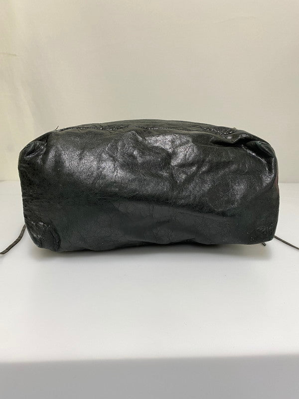 【現状渡し品】【メンズ/レディース】 BALENCIAGA バレンシアガ 00S ”THE DAY” SHOULDER BAG 00年代 ザ デイ ショルダーバッグ ヴィンテージ レザー 180-260830-em-06-min カラー：ブラック 万代Net店