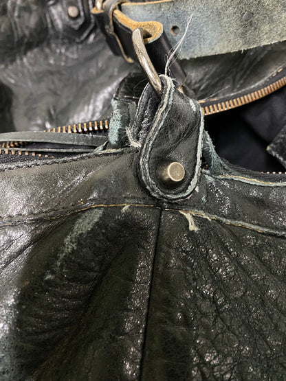 【現状渡し品】【メンズ/レディース】 BALENCIAGA バレンシアガ 00S ”THE DAY” SHOULDER BAG 00年代 ザ デイ ショルダーバッグ ヴィンテージ レザー 180-260830-em-06-min カラー：ブラック 万代Net店