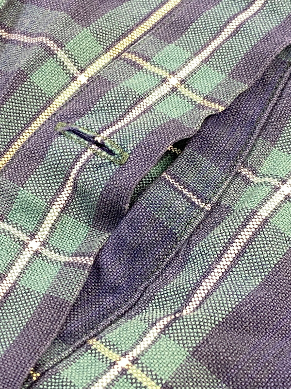 【中古品】【メンズ】 POLO RALPH LAUREN ポロ・ラルフローレン 90S CHECK BUTTON UP HOODIE チェックボタンフーディ 長袖パーカー チェックシャツ 146-260910-ta-05-min サイズ：XXL カラー：グリーン/ネイビー系 万代Net店