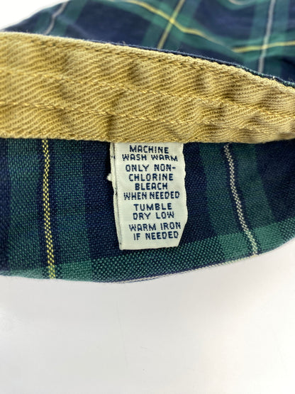 【中古品】【メンズ】 POLO RALPH LAUREN ポロ・ラルフローレン 90S CHECK BUTTON UP HOODIE チェックボタンフーディ 長袖パーカー チェックシャツ 146-260910-ta-05-min サイズ：XXL カラー：グリーン/ネイビー系 万代Net店