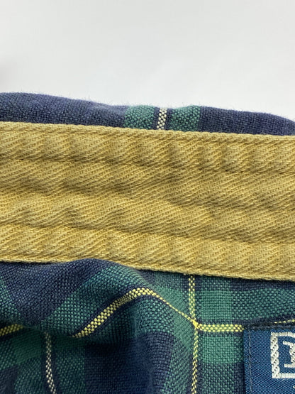 【中古品】【メンズ】 POLO RALPH LAUREN ポロ・ラルフローレン 90S CHECK BUTTON UP HOODIE チェックボタンフーディ 長袖パーカー チェックシャツ 146-260910-ta-05-min サイズ：XXL カラー：グリーン/ネイビー系 万代Net店