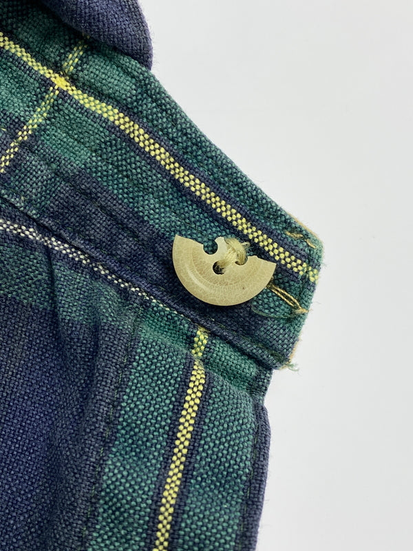 【中古品】【メンズ】 POLO RALPH LAUREN ポロ・ラルフローレン 90S CHECK BUTTON UP HOODIE チェックボタンフーディ 長袖パーカー チェックシャツ 146-260910-ta-05-min サイズ：XXL カラー：グリーン/ネイビー系 万代Net店