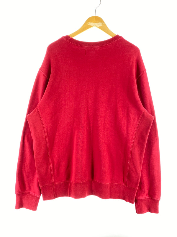 【中古品】【メンズ】 POLO RALPH LAUREN ポロ・ラルフローレン 90S LOGO SWEATSHIRT ロゴスウェットシャツ トレーナー 裏起毛 146-260910-ta-02-min サイズ：L カラー：レッド 万代Net店