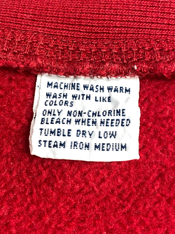 【中古品】【メンズ】 POLO RALPH LAUREN ポロ・ラルフローレン 90S LOGO SWEATSHIRT ロゴスウェットシャツ トレーナー 裏起毛 146-260910-ta-02-min サイズ：L カラー：レッド 万代Net店