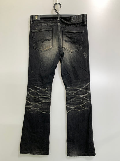 【中古品】【メンズ】 FUGA フーガ BOOT CUT DENIM ブーツカット デニム FG10-C28 ジーパン デニムパンツ ボトムス 147-260829-hu-11-min サイズ：42 カラー：ブラック 万代Net店