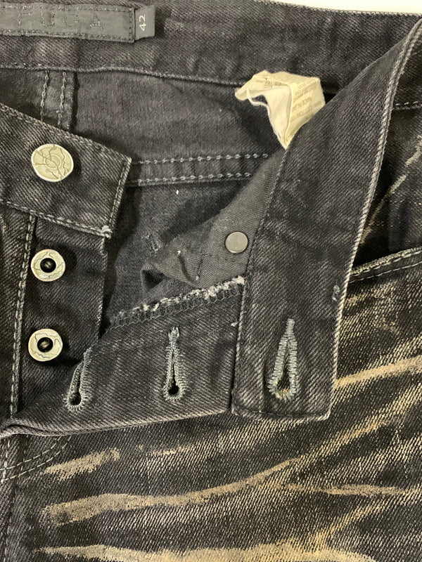 【中古品】【メンズ】 FUGA フーガ BOOT CUT DENIM ブーツカット デニム FG10-C28 ジーパン デニムパンツ ボトムス 147-260829-hu-11-min サイズ：42 カラー：ブラック 万代Net店