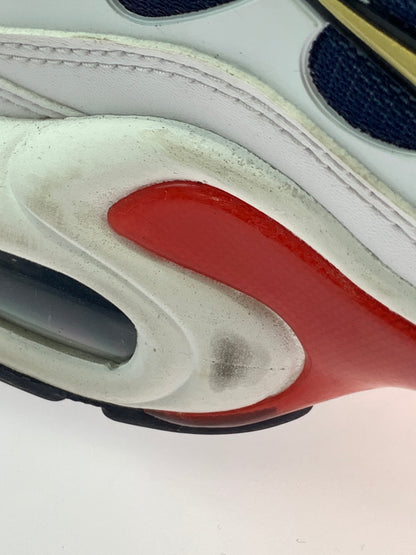 【中古品】【メンズ】 NIKE ナイキ × PSG パリサンジェルマン AIR MAX PLUS FZ4776-100 エアマックス プラス スニーカー メンズ 靴 シューズ 160-260825-em-06-min サイズ：28.5cm カラー：WHITE MIDNIGHT NAVY UNIVERSITY RED METALLIC Gold 万代Net店