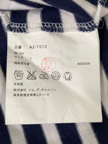 【中古品】【メンズ】 PLAY COMME DES GARCONS プレイコムデギャルソン LONG SLEEVE T-SHIRT WITH RED EMBLEM AZ-T010 BORDER ボーダー 長袖 Tシャツ 140-260823-em-14-min サイズ：L カラー：ネイビー/ホワイト 万代Net店