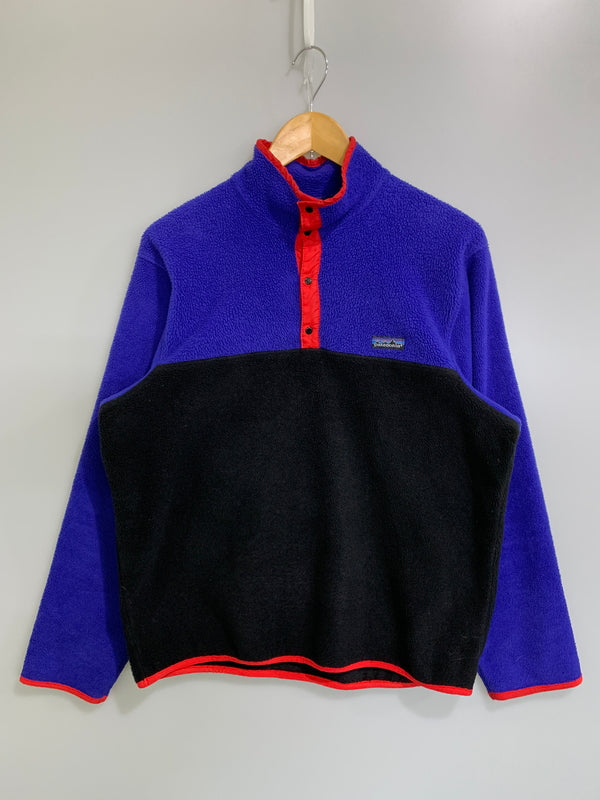 【中古品】【メンズ】 PATAGONIA パタゴニア 80-90S SYNCHELLA SNAP-T TWO TONE シンチラ スナップティー ツートーン 80年代 90年代 フリース メンズ アウター 144-260823-em-04-min サイズ：L カラー：ダークブルー/ブラック 万代Net店