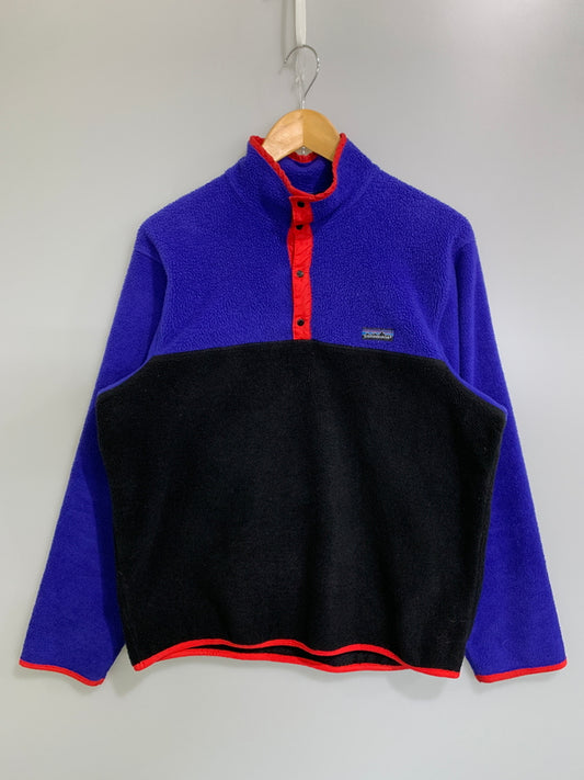 【中古品】【メンズ】 PATAGONIA パタゴニア 80-90S SYNCHELLA SNAP-T TWO TONE シンチラ スナップティー ツートーン 80年代 90年代 フリース メンズ アウター 144-260823-em-04-min サイズ：L カラー：ダークブルー/ブラック 万代Net店