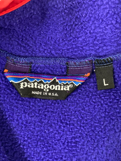 【中古品】【メンズ】 PATAGONIA パタゴニア 80-90S SYNCHELLA SNAP-T TWO TONE シンチラ スナップティー ツートーン 80年代 90年代 フリース メンズ アウター 144-260823-em-04-min サイズ：L カラー：ダークブルー/ブラック 万代Net店