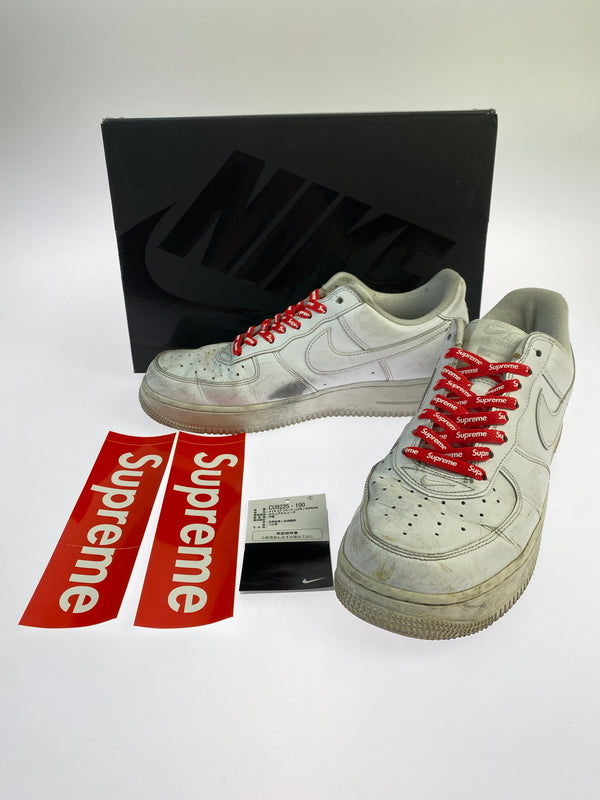 【中古品】【メンズ】 SUPREME シュプリーム × NIKE ナイキ AIR FORCE 1 LOW WHITE CU9225-100 エアフォース1 ロー メンズ スニーカー シューズ 靴 160-260825-em-16-min サイズ：27.5cm カラー：ホワイト 万代Net店