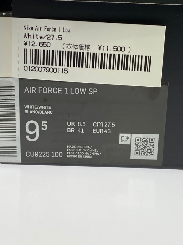 【中古品】【メンズ】 SUPREME シュプリーム × NIKE ナイキ AIR FORCE 1 LOW WHITE CU9225-100 エアフォース1 ロー メンズ スニーカー シューズ 靴 160-260825-em-16-min サイズ：27.5cm カラー：ホワイト 万代Net店