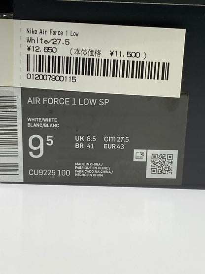 【中古品】【メンズ】 SUPREME シュプリーム × NIKE ナイキ AIR FORCE 1 LOW WHITE CU9225-100 エアフォース1 ロー メンズ スニーカー シューズ 靴 160-260825-em-16-min サイズ：27.5cm カラー：ホワイト 万代Net店