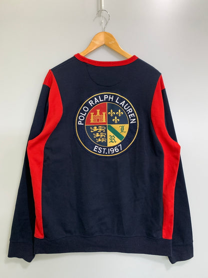 【中古品】【メンズ】 POLO RALPH LAUREN ポロ・ラルフローレン ビッグポニー エンブレム スウェット ビッグポニー メンズ トレーナー トップス 刺繍 147-260823-em-17-min サイズ：XL カラー：ネイビー/レッド 万代Net店