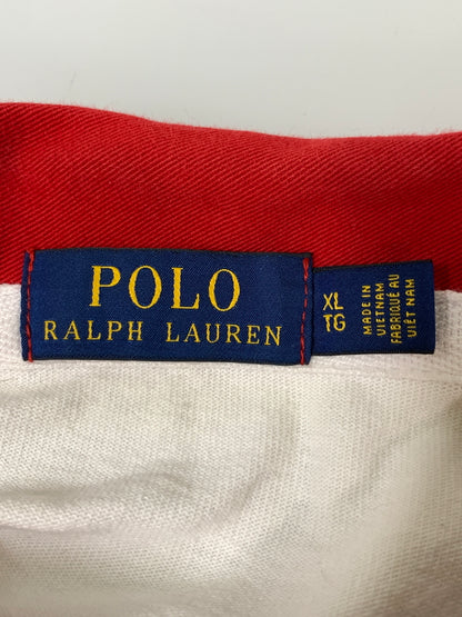 【中古品】【メンズ】 POLO RALPH LAUREN ポロ・ラルフローレン ラガーシャツ ラグビー ユニホーム コットンニットシャツ メンズ トップス 147-260823-em-18-min サイズ：XL カラー：ホワイト/ブルー/レッド 万代Net店