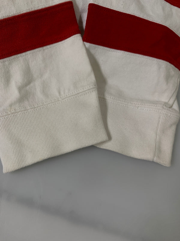 【中古品】【メンズ】 POLO RALPH LAUREN ポロ・ラルフローレン ラガーシャツ ラグビー ユニホーム コットンニットシャツ メンズ トップス 147-260823-em-18-min サイズ：XL カラー：ホワイト/ブルー/レッド 万代Net店
