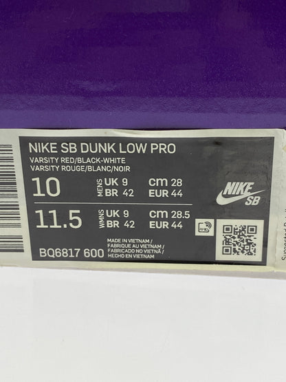 【中古品】【メンズ】 NIKE ナイキ SB DUNK LOW PRO JｰPACK CHICAGO VARSITY RED AND WHITE BQ6817-600 SB ダンク ロー プロ メンズ スニーカー シューズ 靴 160-260825-em-17-min サイズ：28.0cm カラー：CHICAGO VARSITY RED/BLACK-WHITE 万代Net店