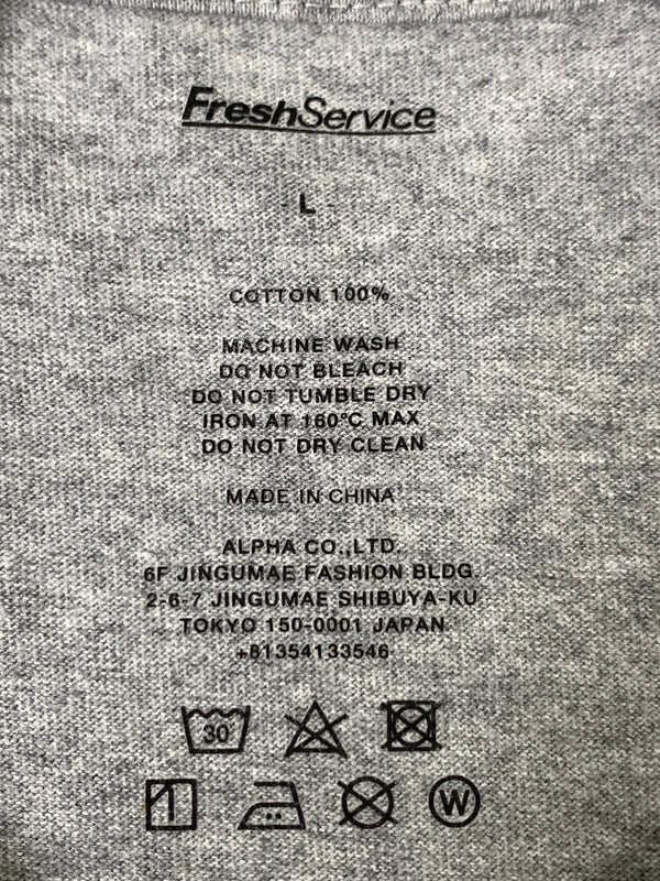 【中古品】【メンズ】 FRESH SURVICE フレッシュサービス CORPORATE PRINTED TEE コーポレート プリンテッド ティー 半袖 Tシャツ ショートスリーブ 140-260829-hu-20-min サイズ：L カラー：グレー 万代Net店