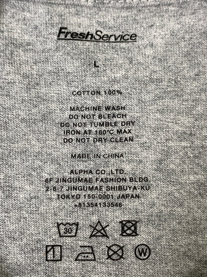 【中古品】【メンズ】 FRESH SURVICE フレッシュサービス CORPORATE PRINTED TEE コーポレート プリンテッド ティー 半袖 Tシャツ ショートスリーブ 140-260829-hu-20-min サイズ：L カラー：グレー 万代Net店