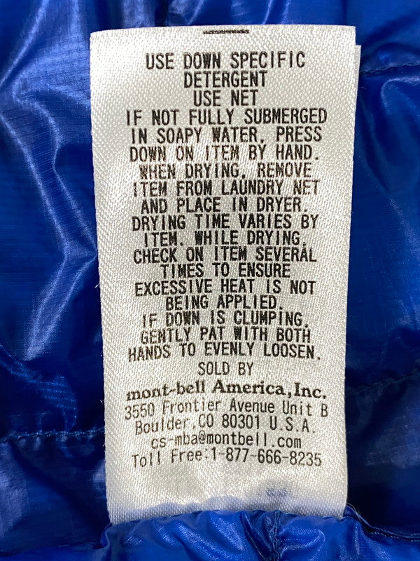 【中古品】【メンズ】 MONT-BELL モンベル プラズマ1000 ダウン ベスト 1101530 超軽量 メンズ アウター 144-260825-em-13-min サイズ：XL カラー：ブルー 万代Net店