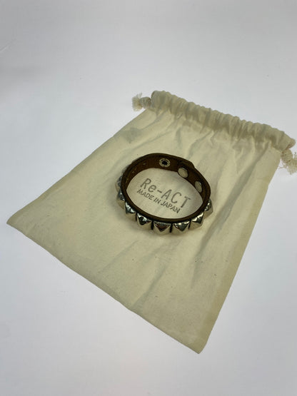 【中古品】【メンズ】 RE.ACT リアクト STUDS BRACE スタッズ ブレス 小物 アクサセリー ブレスレット 192-260827-hu-11-min カラー：シルバー/ブラック 万代Net店