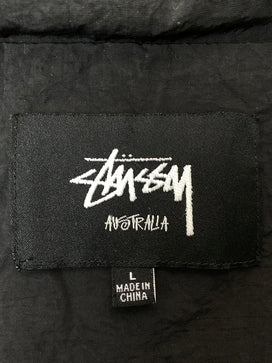 【中古品】【メンズ】 STUSSY ステューシー ナイロンジャケット メンズ アウター フード付き コーチジャケット ウィンドブレイカー 142-260825-em-51-min サイズ：L カラー：ブラック 万代Net店