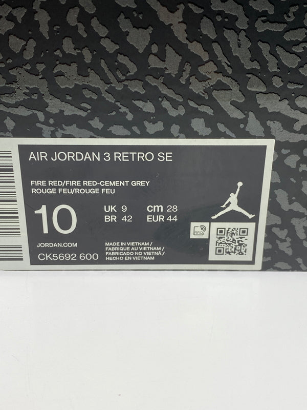 【中古品】【メンズ】 NIKE ナイキ AIR JORDAN 3 RETRO SE CK5692-600 エアジョーダン3 レトロ SE メンズ シューズ スニーカー 靴 160-260825-em-18-min サイズ：28.0cm カラー：FIRE RED/CEMENT GREY-BLACK 万代Net店