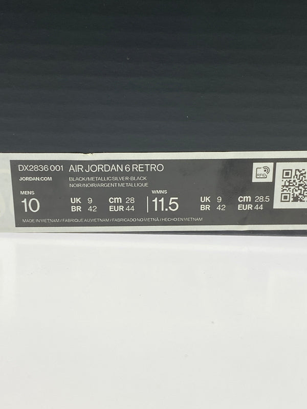 【中古品】【メンズ】 NIKE ナイキ AIR JORDAN 6 RETRO DX2836-001 エアジョーダン6 レトロ メンズ スニーカー シューズ 靴 160-260825-em-19-min サイズ：28.0cm カラー：メタリック シルバー 万代Net店
