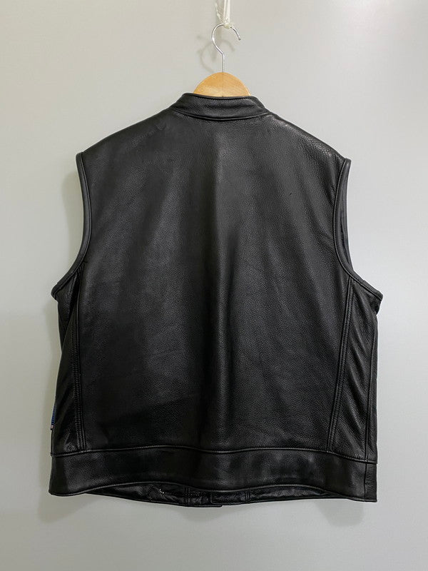 【中古品】【メンズ】 LEGENDARY USA レジェンダリー ユーエスエー LEATHER VEST レザー ベスト 革 メンズ アウター アメリカ製 146-260904-em-03-min サイズ：44 カラー：ブラック 万代Net店