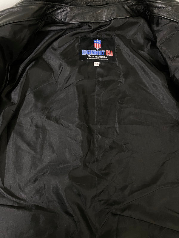 【中古品】【メンズ】 LEGENDARY USA レジェンダリー ユーエスエー LEATHER VEST レザー ベスト 革 メンズ アウター アメリカ製 146-260904-em-03-min サイズ：44 カラー：ブラック 万代Net店