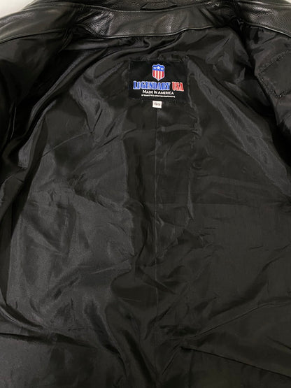 【中古品】【メンズ】 LEGENDARY USA レジェンダリー ユーエスエー LEATHER VEST レザー ベスト 革 メンズ アウター アメリカ製 146-260904-em-03-min サイズ：44 カラー：ブラック 万代Net店