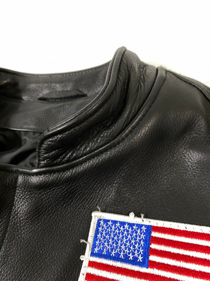 【中古品】【メンズ】 LEGENDARY USA レジェンダリー ユーエスエー LEATHER VEST レザー ベスト 革 メンズ アウター アメリカ製 146-260904-em-03-min サイズ：44 カラー：ブラック 万代Net店
