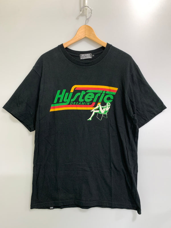 【中古品】【メンズ】 HYSTERIC GLAMOUR ヒステリックグラマー LOGO TEE 02251CT29 ロゴ 半袖 Tシャツ メンズ トップス 140-260901-em-11-min サイズ：L カラー：ブラック 万代Net店