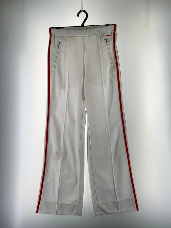 【中古品】【メンズ】 ADIDAS アディダス 70-80S TRACK PANT 70年代 80年代 トラック パンツ ボトムス ジャージ 157-260830-hu-47-min サイズ：表記なし 不明 カラー：ホワイト/レッド 万代Net店
