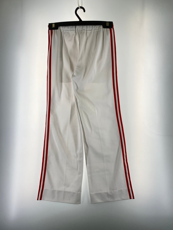 【中古品】【メンズ】 ADIDAS アディダス 70-80S TRACK PANT 70年代 80年代 トラック パンツ ボトムス ジャージ 157-260830-hu-47-min サイズ：表記なし 不明 カラー：ホワイト/レッド 万代Net店