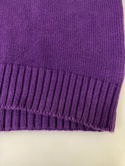【中古品】【メンズ】 EDDIE BAUER エディー バウアー 80-90S KNIT 80-90年代 ニット セーター 長袖 ロングスリーブ 146-260827-hu-25-min サイズ：L カラー：パープル 万代Net店