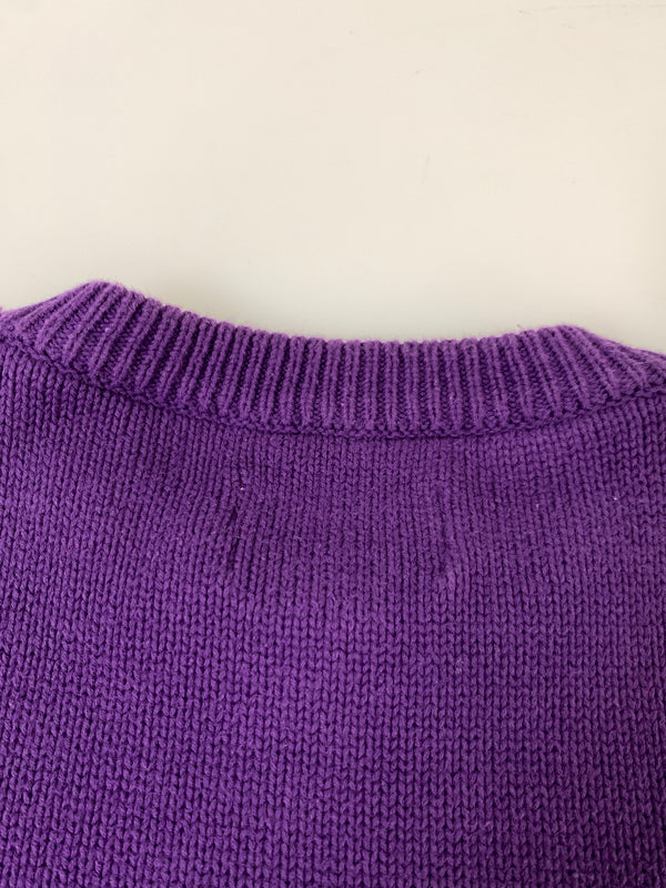 【中古品】【メンズ】 EDDIE BAUER エディー バウアー 80-90S KNIT 80-90年代 ニット セーター 長袖 ロングスリーブ 146-260827-hu-25-min サイズ：L カラー：パープル 万代Net店