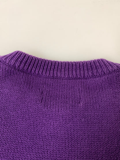 【中古品】【メンズ】 EDDIE BAUER エディー バウアー 80-90S KNIT 80-90年代 ニット セーター 長袖 ロングスリーブ 146-260827-hu-25-min サイズ：L カラー：パープル 万代Net店