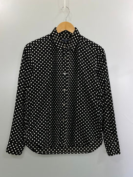【中古品】【メンズ】 COMME DES GARCONS HOMME コムデギャルソンオム 07SS DOT PLEATS SHIRT HS-B010 ドット プリーツ シャツ 水玉模様 メンズ トップス 長袖シャツ 140-260825-em-49-min サイズ：SS カラー：ブラック/ホワイト（水玉模様） 万代Net店