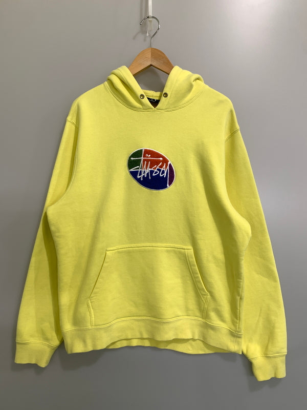 【中古品】【メンズ】 STUSSY ステューシー OVAL LOGO HOODIE オーバル ロゴ フーディー ロングスリーブ パーカー 長袖 142-260827-hu-23-min サイズ：M カラー：イエロー 万代Net店