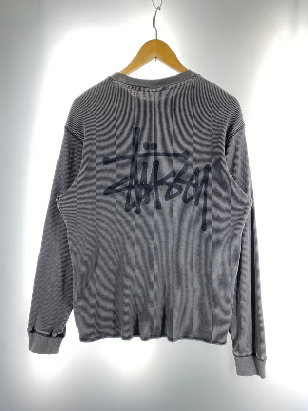 【中古品】【メンズ】 STUSSY ステューシー THERMAL WASHED サーマル ウォッシュド 長袖 Tシャツ ティーシャツ ロングスリーブ 142-260830-hu-53-min サイズ：S カラー：グレー 万代Net店